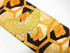 アンティーク　蝶に花模様織り出し袋帯（材料）